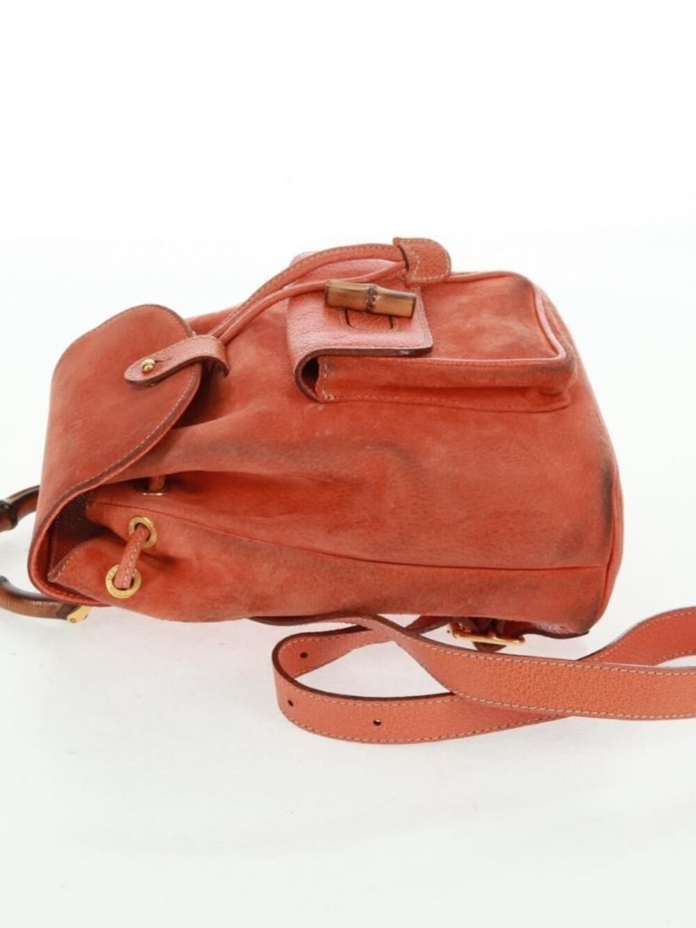 GUCCI Bamboo Backpack Suede Orange Gold 003 58 0030 Auth 159296 - Picture 4 of 16